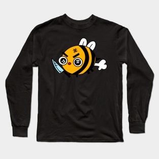 Angry bee, with knife! Long Sleeve T-Shirt
